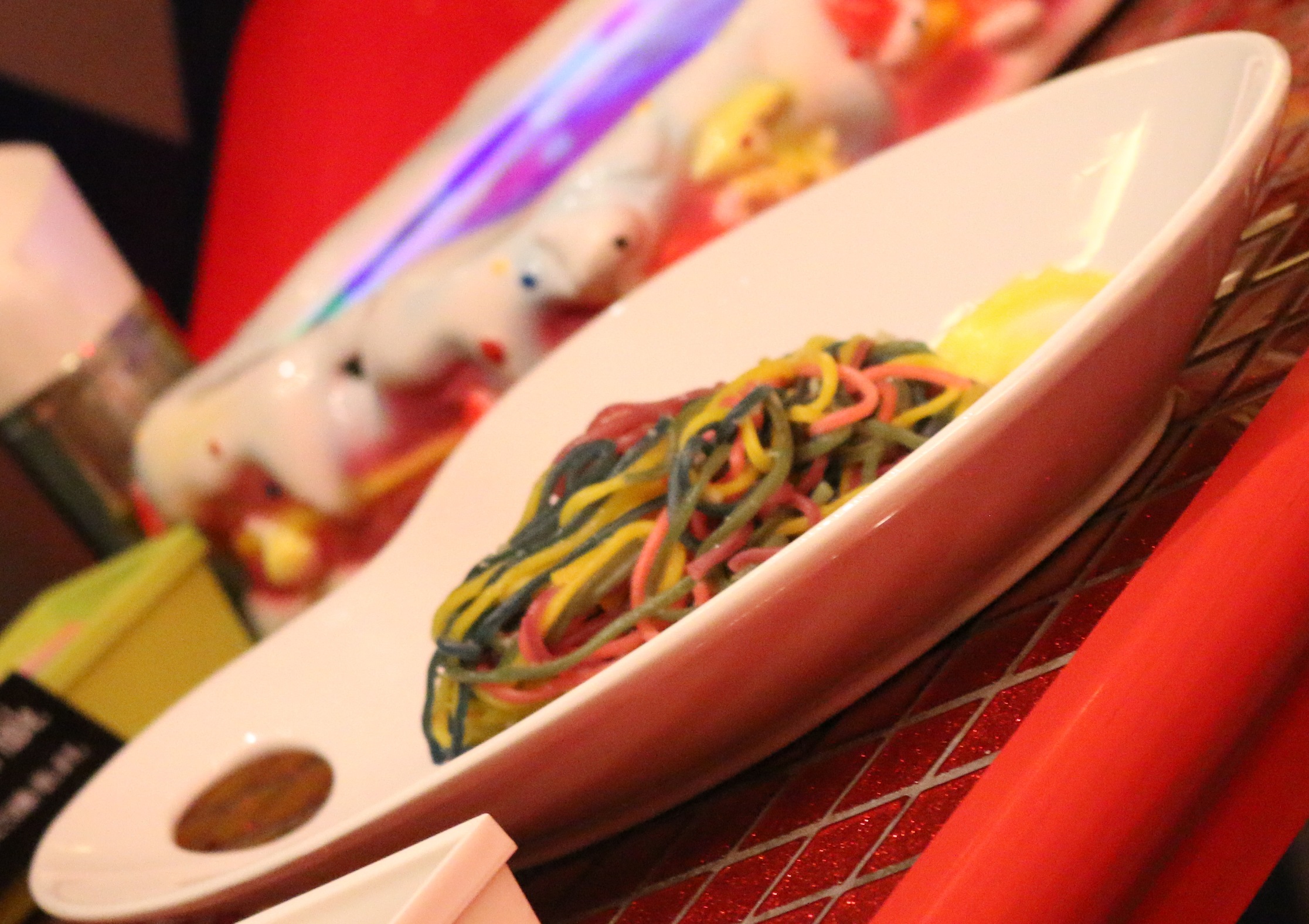 kawaii monster cafe tokyo japan multicoloured spaghetti