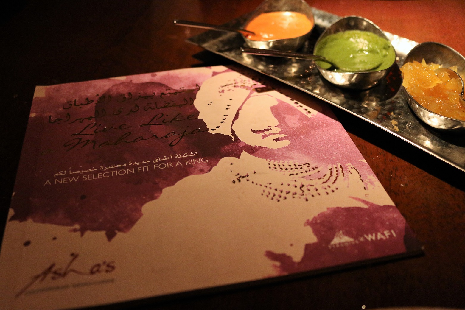 Asha's Dubai menu chutney